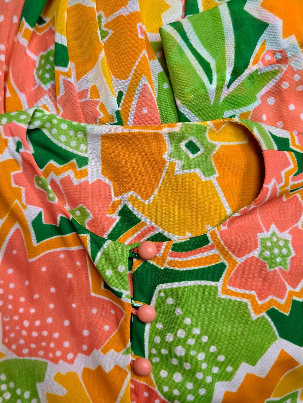 Vintage 70s Sandcastle Psychedelic Floral Maxi Dress Size L (Vintage) - Picture 11 of 16